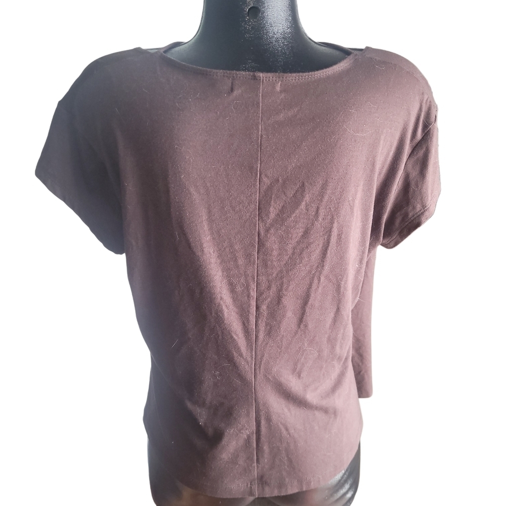 Picadilly Brown Short Sleeve Top Size 16 - Picture 5 of 6
